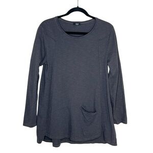 G9C United Knitwear Gray Asymmetrical Long Sleeve Top size Small